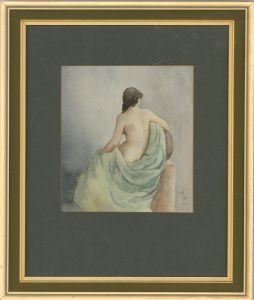 1982 Watercolour - Seated Nude Study