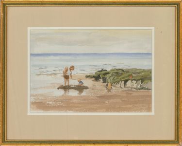 Stewart Charles Hine (1928-2018) - 2001 Watercolour, Beach Babes, Rustington