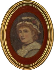 Early 20th Century Oil - Wide Eyed Young Girl