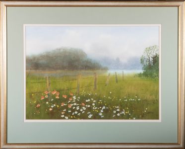 Douglas Haddow - Contemporary Watercolour, Tranquil River Scene
