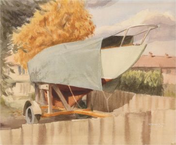 Stewart Charles Hine (1928-2018) - 1972 Watercolour, Covered Boat