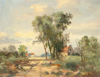 Hansel May - Contemporary Oil, Dusty Road To The Cottage