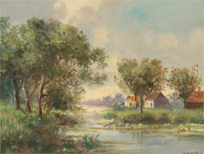 Hansel May - Contemporary Oil, Sunny River Banks