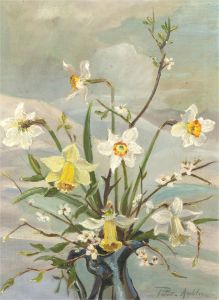 Patricia Ambler - Contemporary Oil, Narcissus In Spring