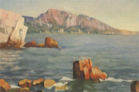 Contemporary Oil - Rocks On The Shoreline