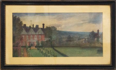 A.M. - 1878 Watercolour, Wealden Country House