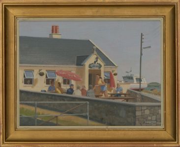 Stewart Charles Hine (1928-2018) - 1992 Oil, The New Harbour Chippy