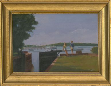 Stewart Charles Hine (1928-2018) - 1998 Oil, Birdham Lock