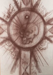 Mollie Paxton - 20th Century Pastel, Skull & Cross