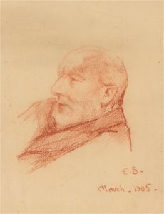 E. B. - 1905 Sanguine, Old Man In Concentration