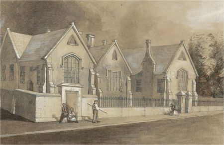 Mid 19th Century Graphite Drawing - The Old School House
