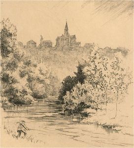 Early 20th Century Etching - Castle On The Hill