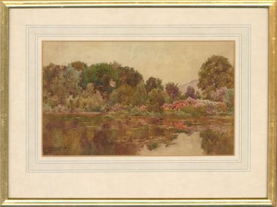 Cuthbert Rigby RWS (1850-1935) - 1911 Watercolour, Still Lake
