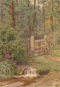 Westley Horton (1846-1910) - Late 19th Century Watercolour, Squirrel by a Stile