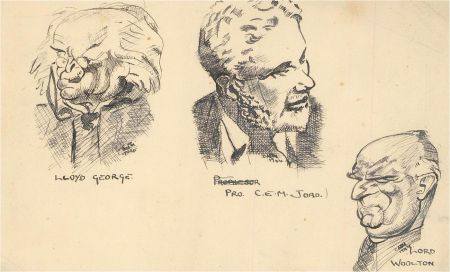 Charles W. Mann (b.1925) - 1944 Selection of Pen and Ink, Political Caricatures