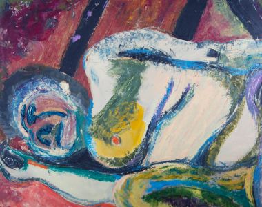 Eddie Bianchi (fl.1975-95) - Contemporary Oil, Gestural Female Nude