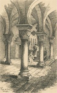 Alfred Bowyer Clayton (1795-1855) - c.1830 Pen Drawing, The Crypt, Gottingen
