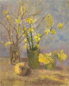 Keith Johnson (1931-2018) - Contemporary Oil, Yellow Buds