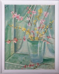 L. D. W - 20th Century Oil, Blossom Vase
