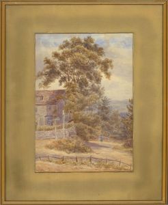 P.K. Ramsay - 1918 Watercolour, Village Scene