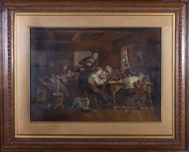 A. M. K - Mid 19th Century Oil, The Rowdy Schoolroom