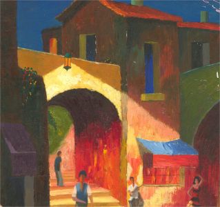N.K. Day - Double Sided 20thC Oil, Spanish Streets And English Coastal Town