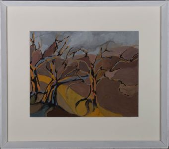 Maurice Wallbridge - 20th Century Gouache, Leafless Trees
