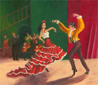 N.K. Day - 1999 Oil, Flamenco Dancers