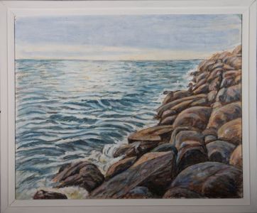 Contemporary Oil - Waves on the Rocks