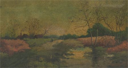 E.T. - Early 20th Century Oil, Country Landscape