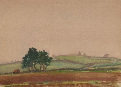 20th Century Watercolour - Rolling Hills