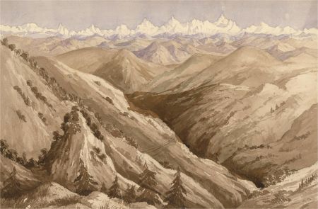 20th Century Watercolour - Alpine View