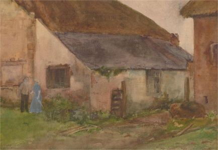 A. H. Williams - 1901 Watercolour, Beside the Cottage