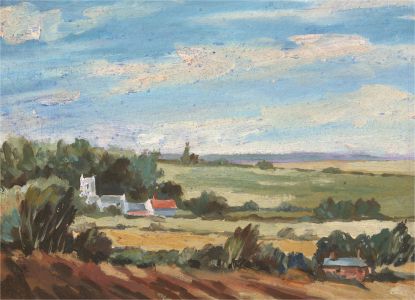 Terry Shelbourne (1930-2020) - 20th Century Oil, Countryside View with Church