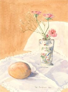 Pat Malpass - 1986 Watercolour, Delicate Flower Vase