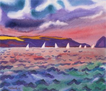 A.D. Smith - 1995 Watercolour, Aurora Borealis