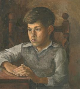 Mid 20th Century Oil - Young Boy Reflecting