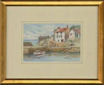 M. Kitching - Contemporary Watercolour, Porthleven Harbour