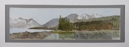 20th Century Watercolour - Mountain View