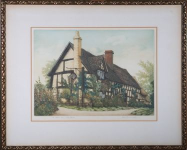 Alice Barnwell (1910-1980) - Etching, The Fleece Inn, Bretforton