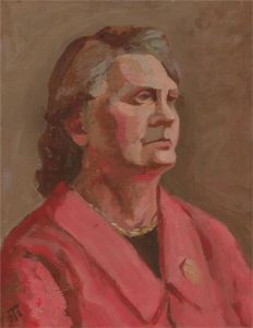 Tyldesley - Mid 20th Century Oil, Woman In Pink