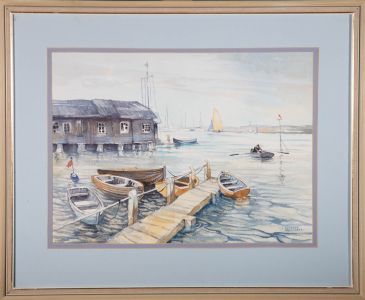 Charles Patrickson - 20th Century Watercolour, High Tide at Bosham