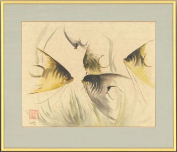 Tregaye - 1987 Watercolour, Angel Fish