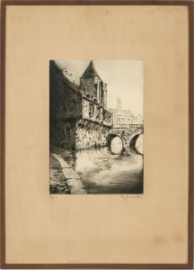 Early 20th Century Etching - A Bridge In Giverny