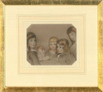English School Mid 19th Century Watercolour - Brothers And Sisters