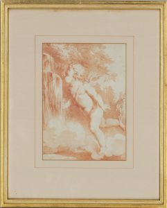 Emile H. Meyer (1823-1893) - Late 19th Century Lithograph, Cupid At The Fountain