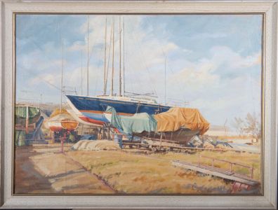 K. Moseley - Mid 20th Century Oil, The Boatyard