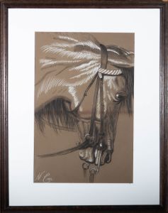 N. C. - 1889 Charcoal Drawing, Horse Head Study