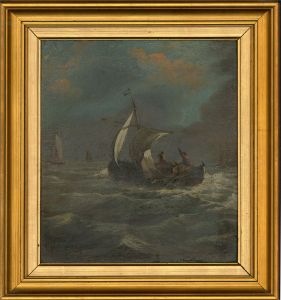 Framed Late 19th Century Oil - Rough Seas