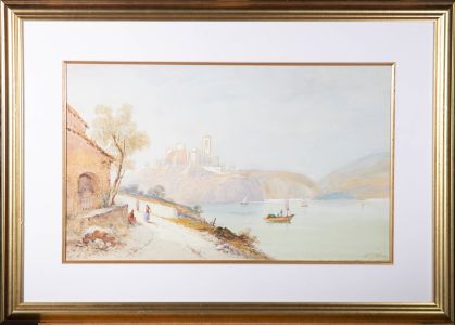 Edwin St John (1878-1961) - Watercolour, Old Castle on the Adriatic